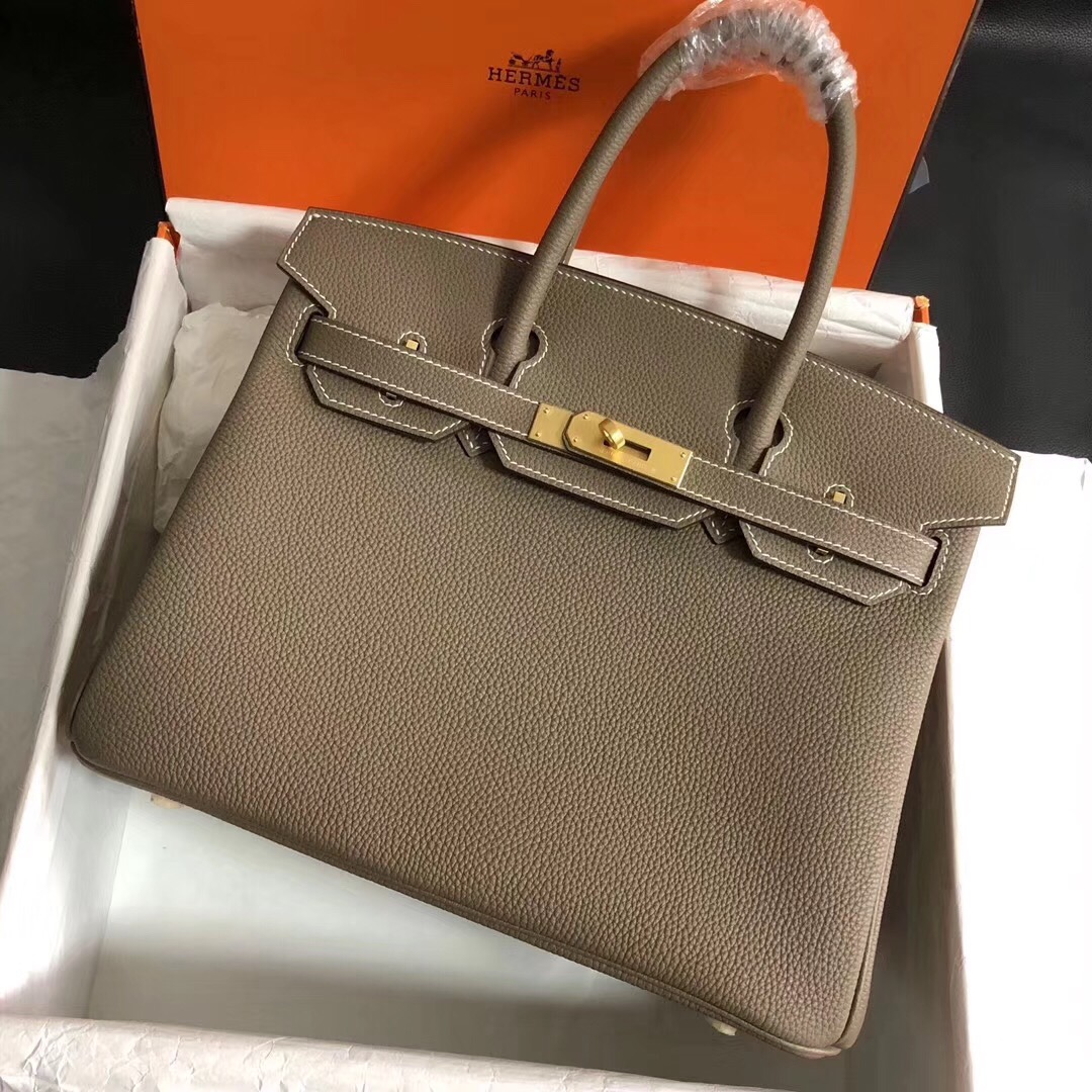 Hermes Birkin 35CM Togo Leather Handbag Etoupe